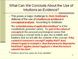 Click to View: 72. What Can We Conclude About the Use of Intuitions as Evidence?