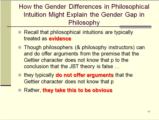 Click to View: 77. How the Gender Differences in Philosophical Intuition Might Explain the Gender Gap in Philosophy